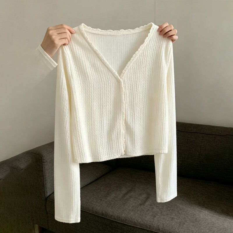 Knitted Cardigan Long-Sleeved Summer Thin Outerwear Air-Conditioning Shirt Sun Protection Clothing Shawl Top Women's Spring and Summer Cover-Up Large Size Knitted Cardigan Long-Sleeved Summer Thin Outerwear Air-Conditioning Shirt Sun Protection Clothing Shawl Top Women's Spring and Summer Cover-Up Large Size