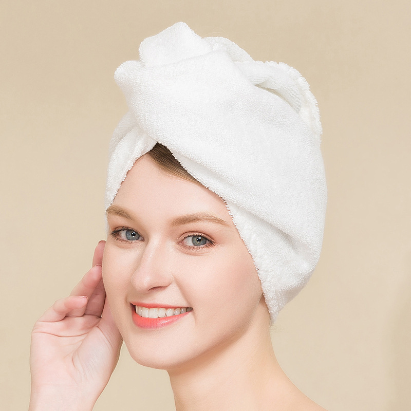 Pure Cotton Dry Hair Towel, Combed Cotton, Strong Water Absorption, Turban, Thickened Dry Hair Cap, Scrubbing Hair, Quick-Drying Shower Cap