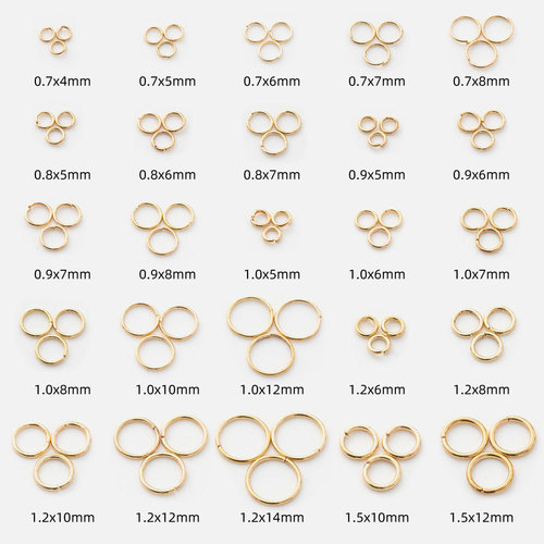 KC gold closed ring open single ring connecting ring small circle DIY necklace bracelet finishing jewelry accessories flat ring