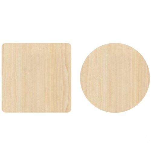 Wooden Coasters, Pine DIY Hand-Painted Round & Square Wooden Pieces, Home-Use Solid Wood Coasters, Wooden Tabletop Heat-Resistant Mats