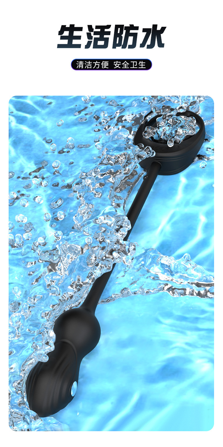 Remote-Controlled Vibrating Anal Plug with Scrotal Ring and Electric Shock Function — detail image 9