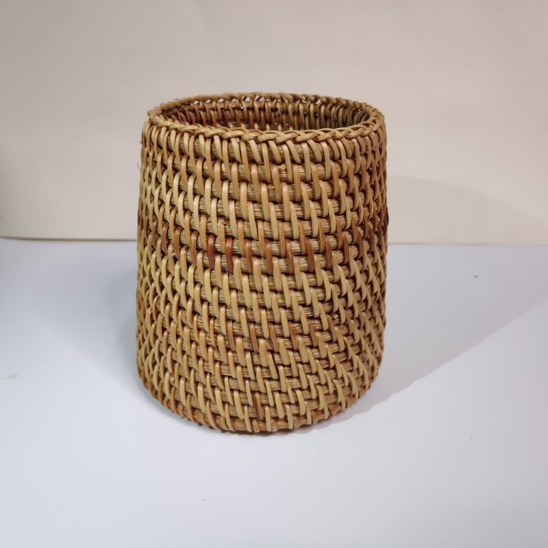 Ceremonia del té de ratán Juego de seis caballeros, portalápices, tubo de té, té, accesorios de juego de té de kung fu