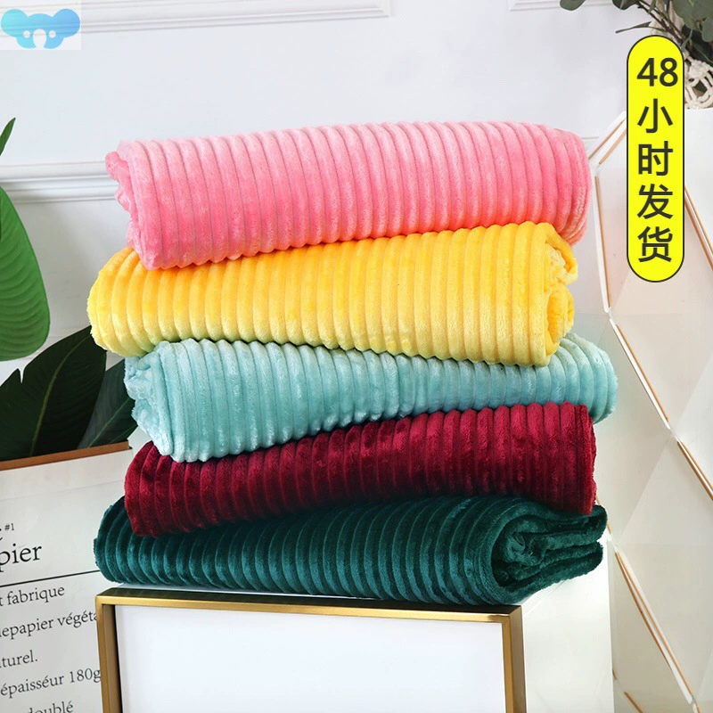 Полосатое одеяло из кораллового велюра, молочное велюровое фланелевое одеяло для трансграничной торговли