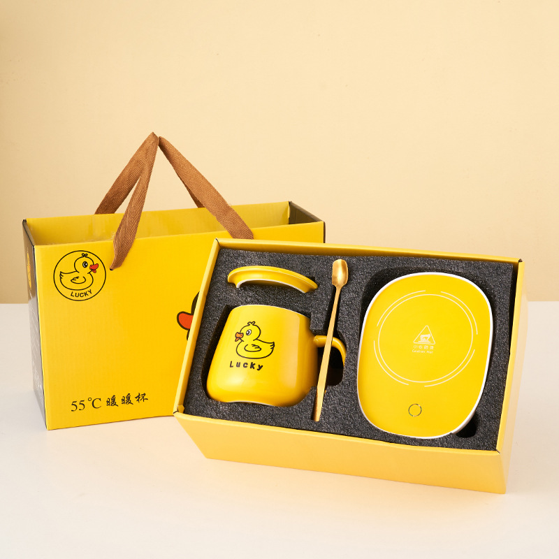 咖啡杯保溫智能恆溫杯網紅禮盒套裝暖暖杯55度馬克杯陶瓷加熱杯批