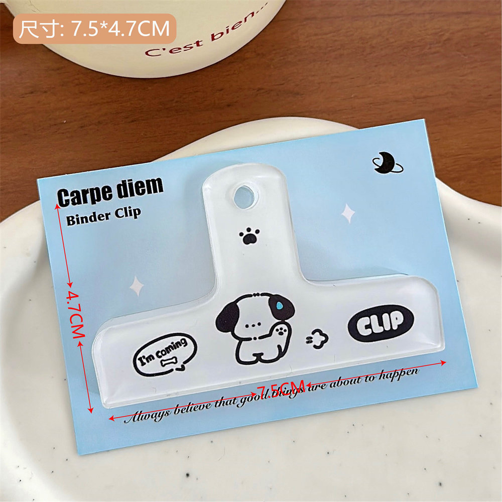 Alta apariencia transparente jalea carpeta estudiante prueba clip de papel acrílico claro larga cola clip de hielo transparente almacenamiento clip al por mayor