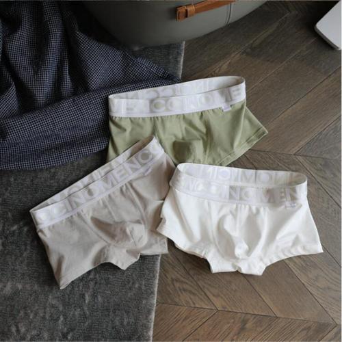 Hip lifting solid color low waist men's underwear sports youth boxer briefs Japanese design men's inner jacquard fabric