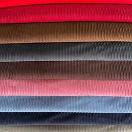 2023子母条针织 经编灯芯绒 无弹抽条超柔 秋冬复合裤料 现货供应