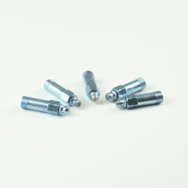 Boquilla recta ganadora de la licitación M6M8M10 Boquilla de grasa métrica de boquilla alargada galvanizada de hierro directo de fábrica