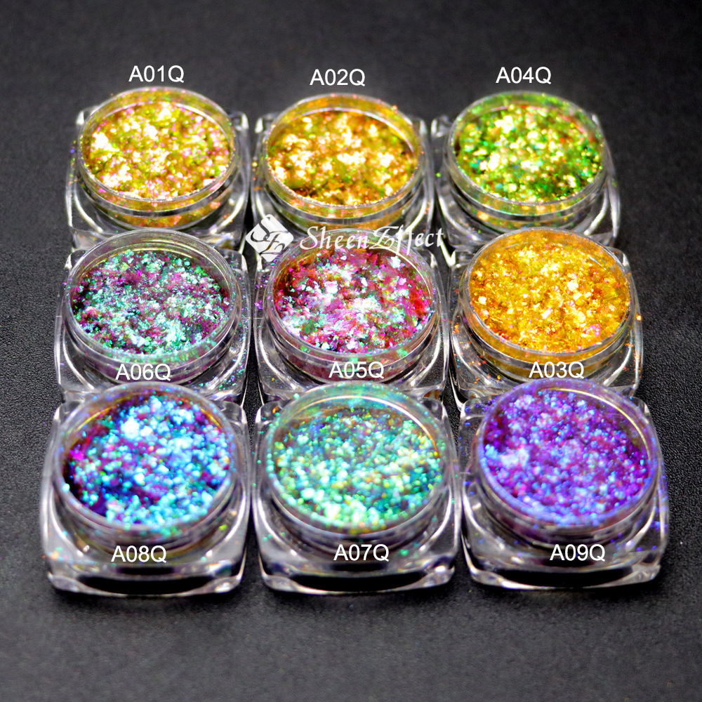 欧泊粉云锦珠光粉颜料 云滴胶diy史莱姆变色龙闪粉粗片 多色可选