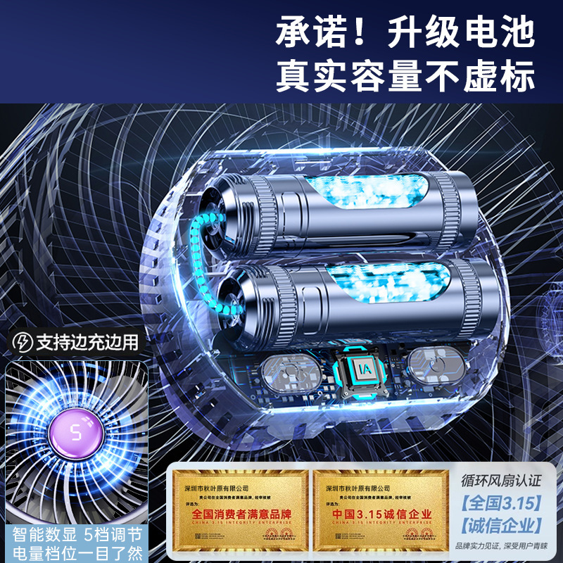 2025新型クリップファンUSBデスクトップファン家庭用屋外寮扇風機大風力循環ファン|undefined