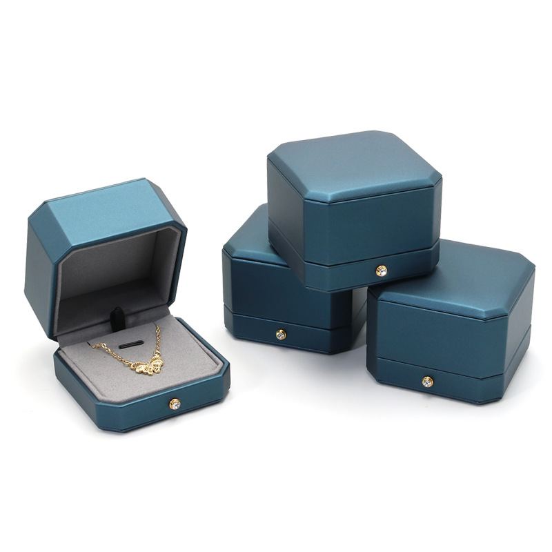 八角星空藍珠寶首飾盒戒指飾品盒對戒盒吊墜項鍊禮品盒手鐲手鍊盒