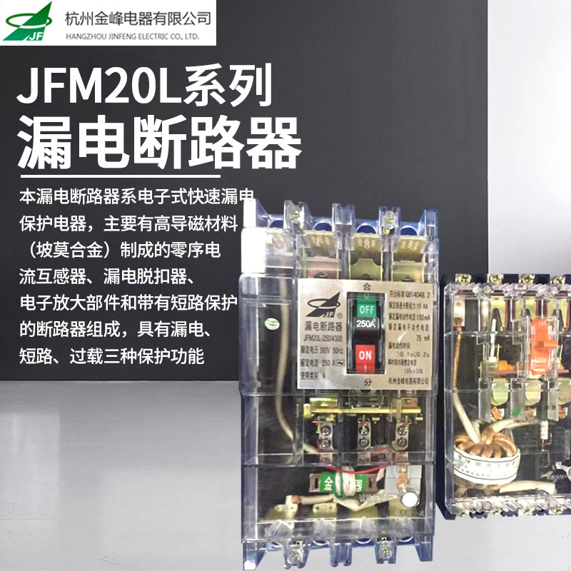 杭州金峰萧山漏电JFM20L-250A 160A 200A 400A 630A漏电断路器