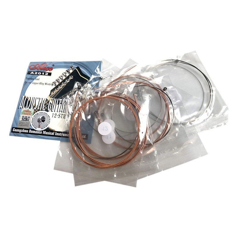 Alice 12 cuerdas de guitarra de madera A2012 de doce cuerdas Juego de cuerdas de guitarra acústica Alice