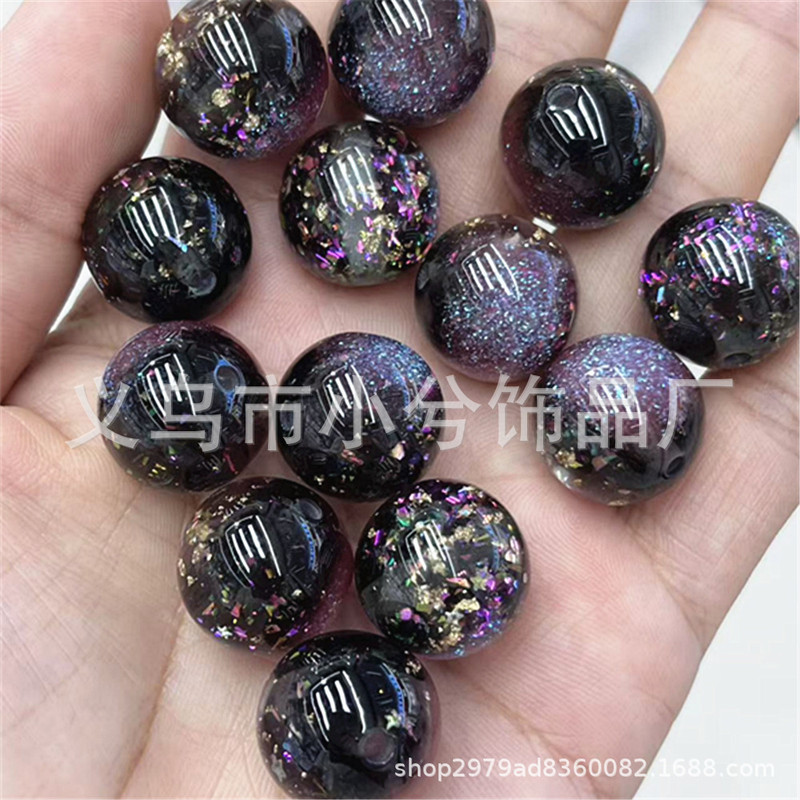 16mm光变彩虹欧箔通孔珠手机链串珠笔钥匙扣包链diy手工饰品配件|undefined