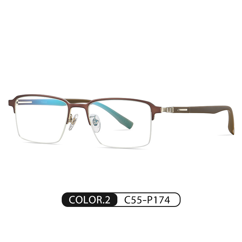 Nuevas gafas de luz anti-azul ST6208 medio MARCO DE MODA gafas lisas de titanio puro ultra ligero TR gafas piernas se pueden equipar con gafas de miopía