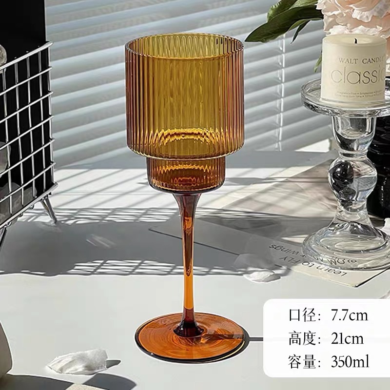 수직 패턴 잔 [앰버 350ml]
