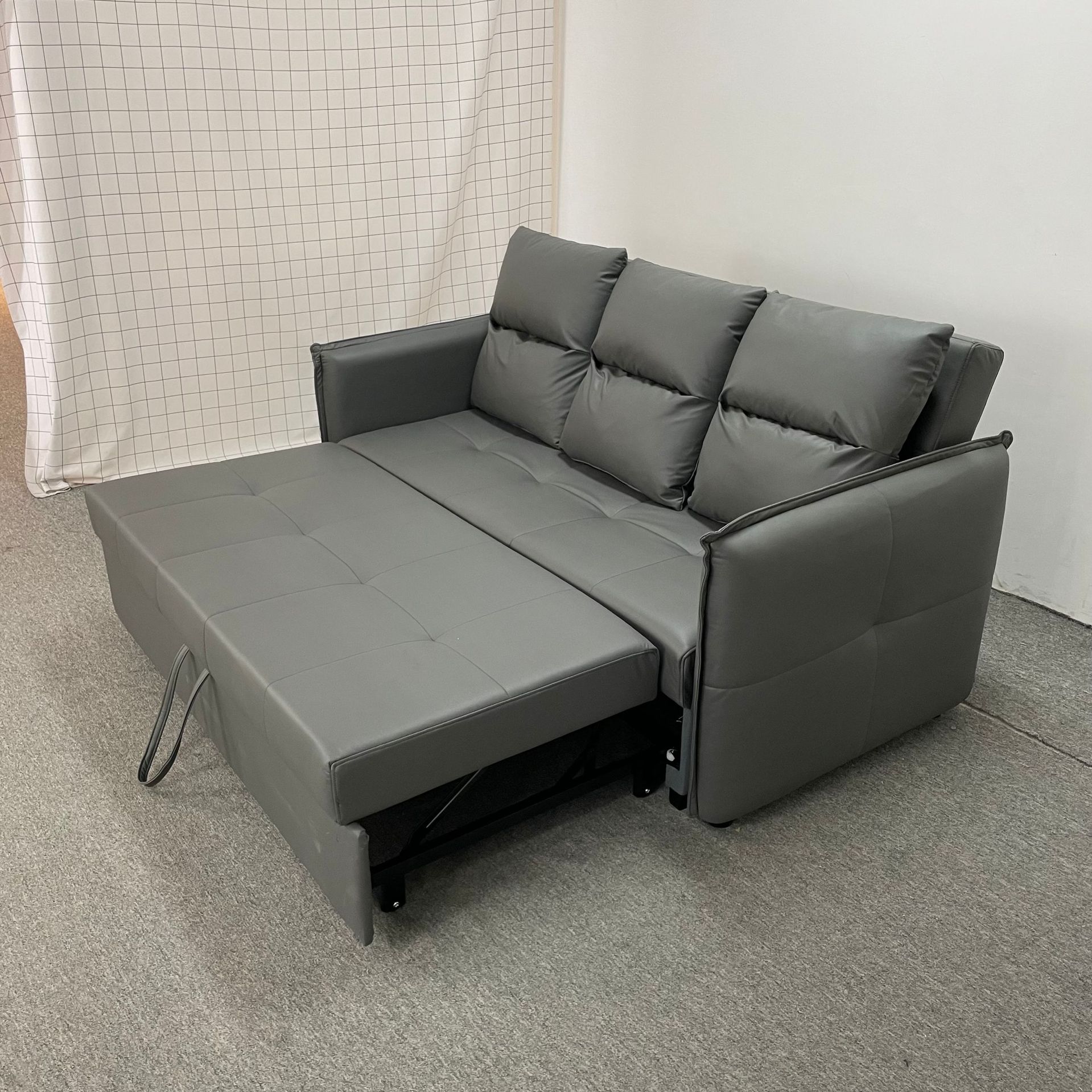 Sofá cama de esquina de la sala de estar de pequeña casa sin lavado almacenamiento de tela de tecnología multifuncional sofá push-pull de doble propósito