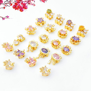 �18K14K������ɫ�Ƕ��ɫ�ʯ؈���з���Ǹ������ diy�Ʒ���