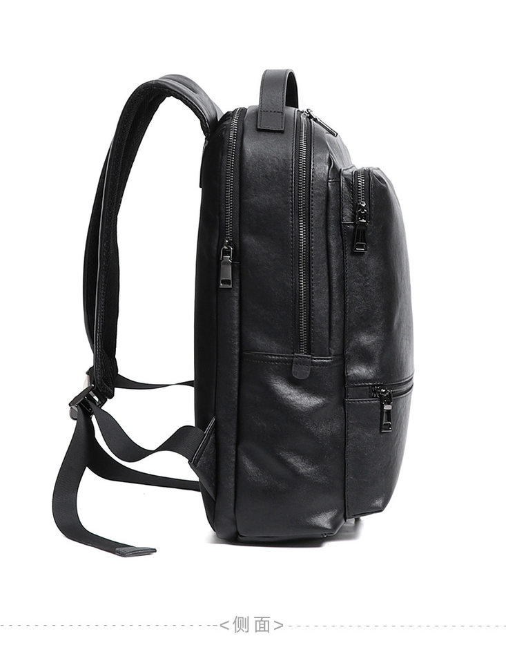 Ba lô da bò lớp đầu nam 15.6 inch công sở, ba lô laptop du lịch 32×12×42 cm — Màu đen chi tiết 15