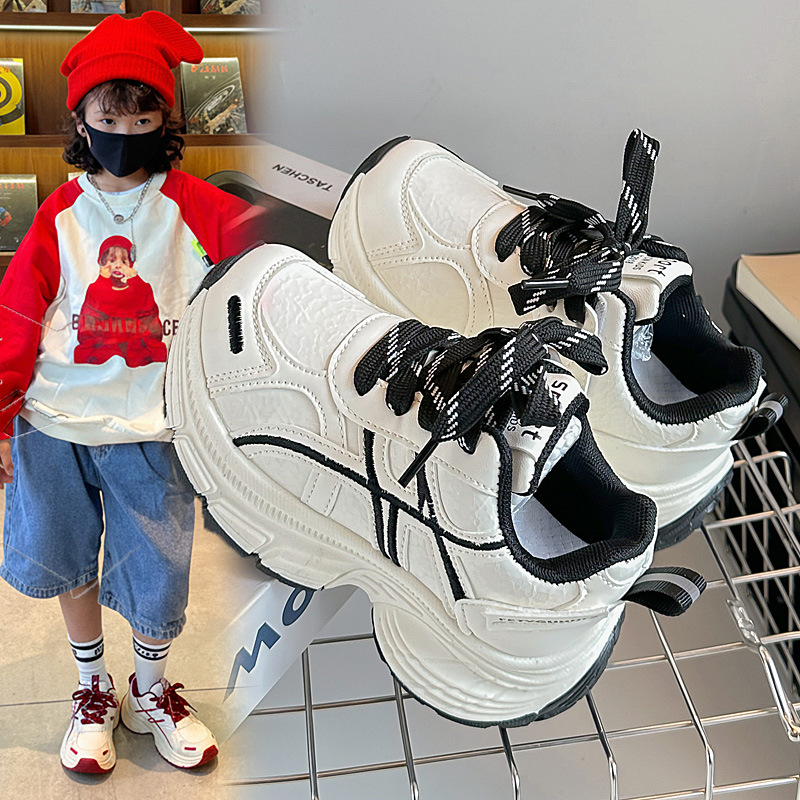 Zapatos deportivos para niños 2026 primavera y otoño nuevos zapatos de moda para niñas zapatos de papá variados zapatos blancos para niños zapatos casuales para niñas