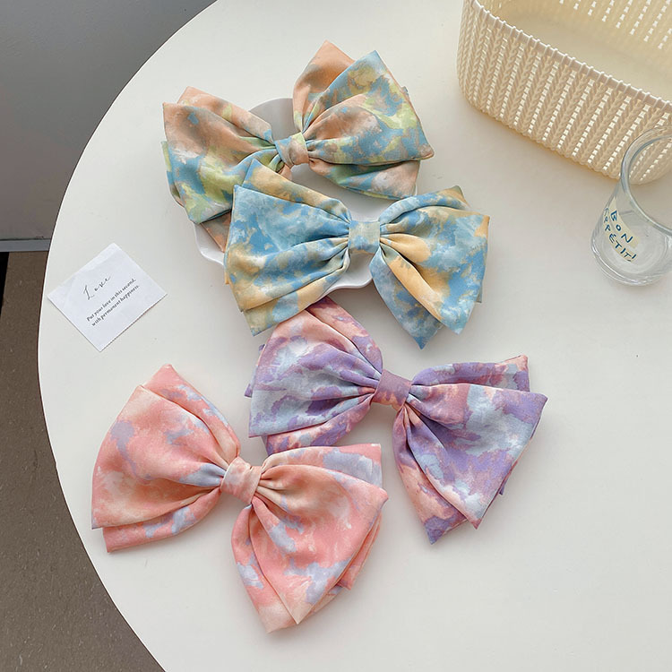 Women's Sweet Simple Style Printing Bow Knot Cloth Headwear Hair Clip display picture 4