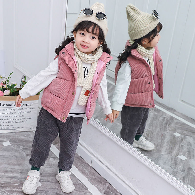 Chaleco para niños y niñas engrosado cálido desgaste exterior PANA Otoño e Invierno Chaleco de algodón bebé torre exterior chaleco