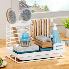 跨境亞馬遜廚房抹布架拆裝刷子海綿瀝水籃洗碗布掛架收納置物架子