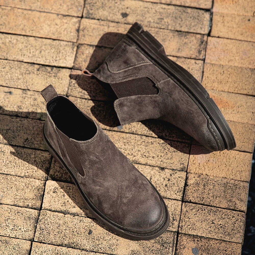 Ботинки Martin мужские британские ретро короткие сапоги осенние дышащие одеты мужские сапоги повседневные кожаные сапоги Челси