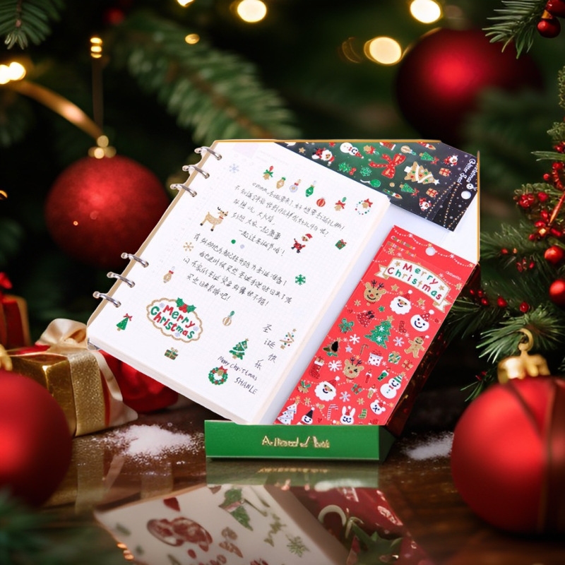 Navidad cebolla polvo pegatinas DIY Diario pegatinas decorativas en stock Los niños transfronterizos recompensan dibujos animados pegatinas de Navidad