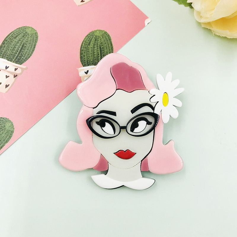Cartoon Character Pattern Fashion Pin Cartoon Character Arylic Women'S Brooches