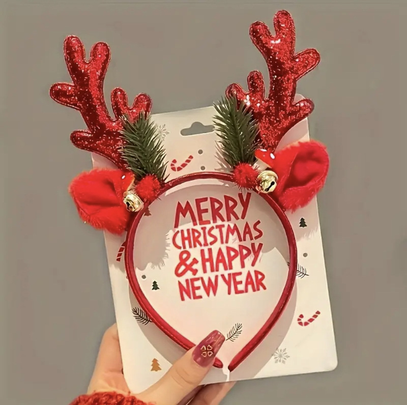 クリスマスの装飾品のカチューシャの鈴鹿の角の頭飾りの閃光のスパンコールの頭は舞踏会のパーティーのお下げのカチューシャを掛けます。|undefined
