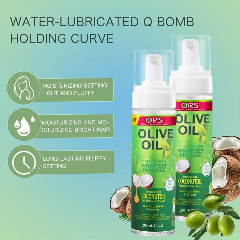 Mousse de estilo transfronterizo Olive Oil ORS Shaping spray para el cabello mousse de espuma de goma seca esponjosa
