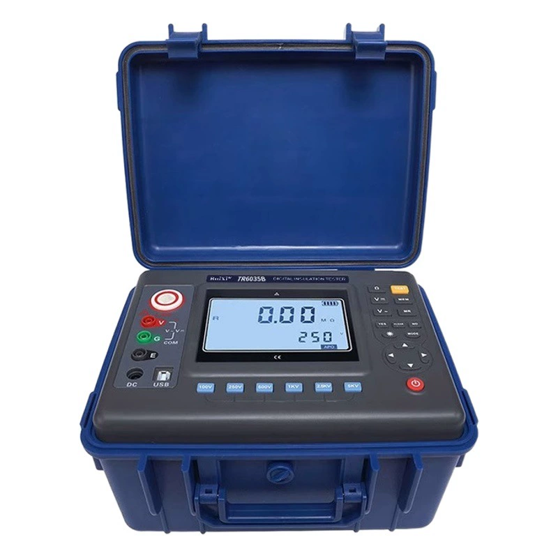 Ruixi TR6035B Тестер сопротивления изоляции Высокоточный высоковольтный цифровой шейкер изоляции MEGOHMMETER 10 кВ 5 кВ