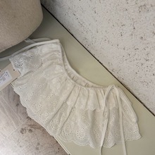 韩系双层白色刺绣花边叠穿屁帘芭蕾风蕾丝松紧短裙遮胯迷你裙帘潮