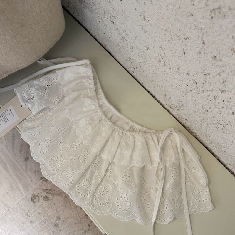 Korean Style Double-Layer White Embroidered Lace Stacked Fart Curtain Ballet Style Lace Stretch Short Skirt Hip Covering Mini Skirt Curtain Trendy Korean Style Double-Layer White Embroidered Lace Stacked Fart Curtain Ballet Style Lace Stretch Short Skirt Hip Covering Mini Skirt Curtain Trendy