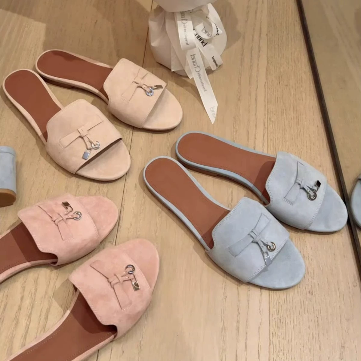 LP французская кисточка пряжка, носи слово Мюллер полутепанцы женские летние круглые головы с плоскими пальцами