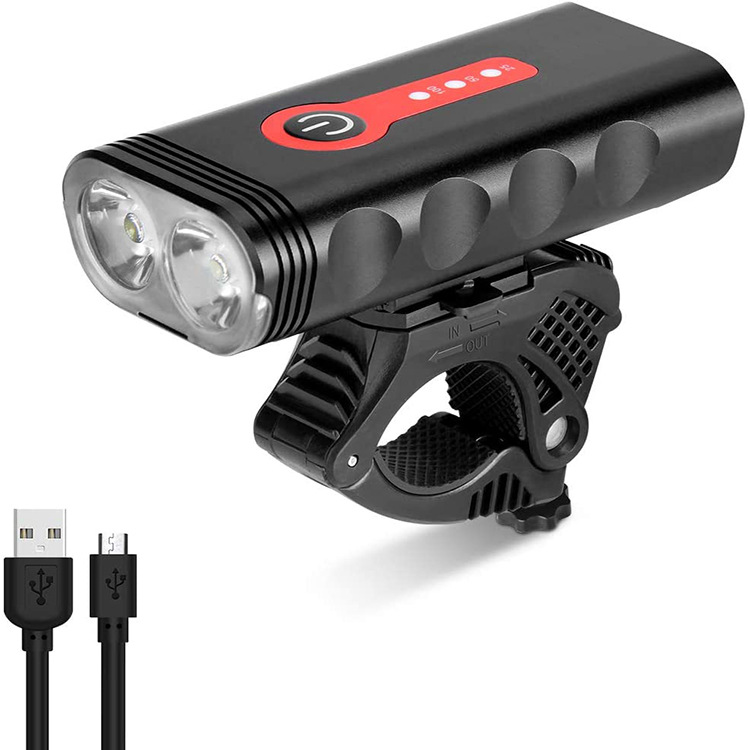 Luz de la bicicleta nuevo USB recargable mountain bike faro LED Night Riding impermeable aleación aluminio lámpara iluminación
