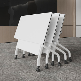 Factory direct white folding training table mobile long table combination replica training multi-functional conference bar table