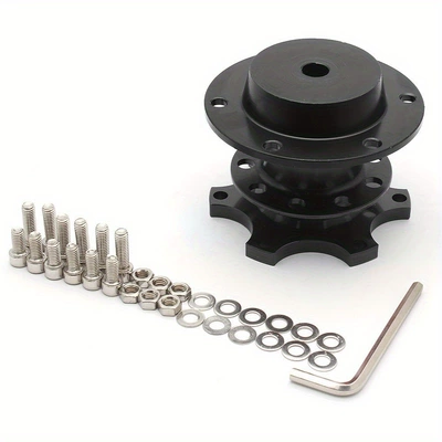 Cross-Border Car Modification Parts Racing Formula Steering Wheel Universal Aluminum Alloy Quick Release Device for Quick Disassembly (Steering wheel) - black