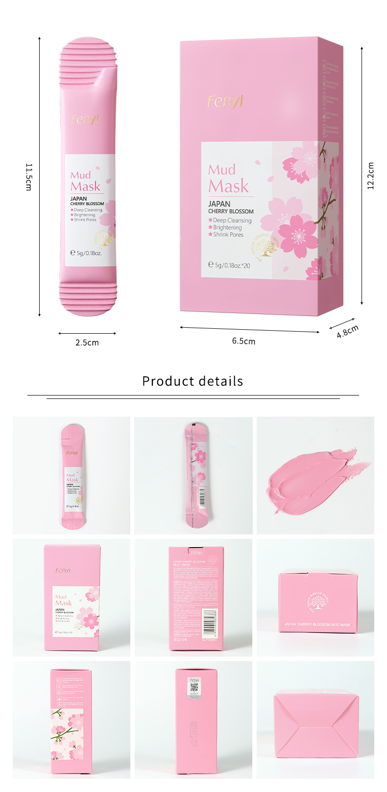 FENYI Cherry Blossom Mud Mask 1 piece 5g Facial Care and Cleansing Mask Skin Care products Cross-border undefined