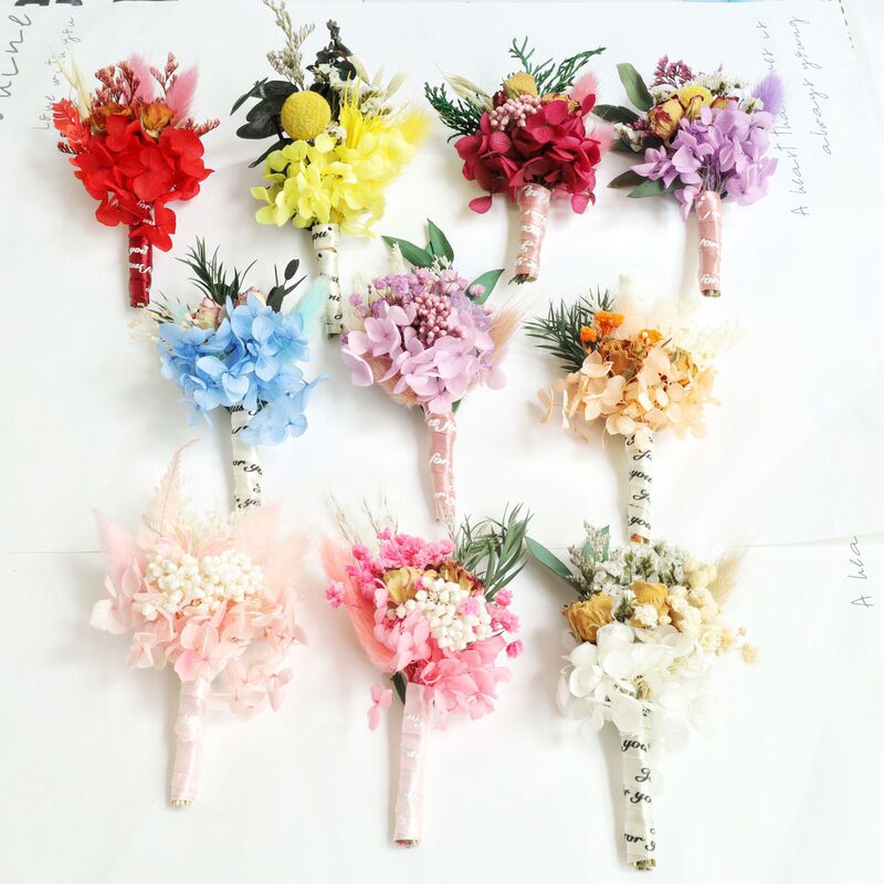 Mini fresh dried flowers, eternal flowers, corsage for bride and groom, wedding party dress, graduation accessories, decoration for Mother's Day