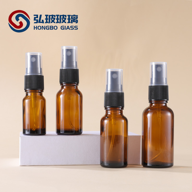 跨境现货10-100ml茶色玻璃喷雾瓶香水瓶精油瓶爽肤水瓶细雾补水瓶