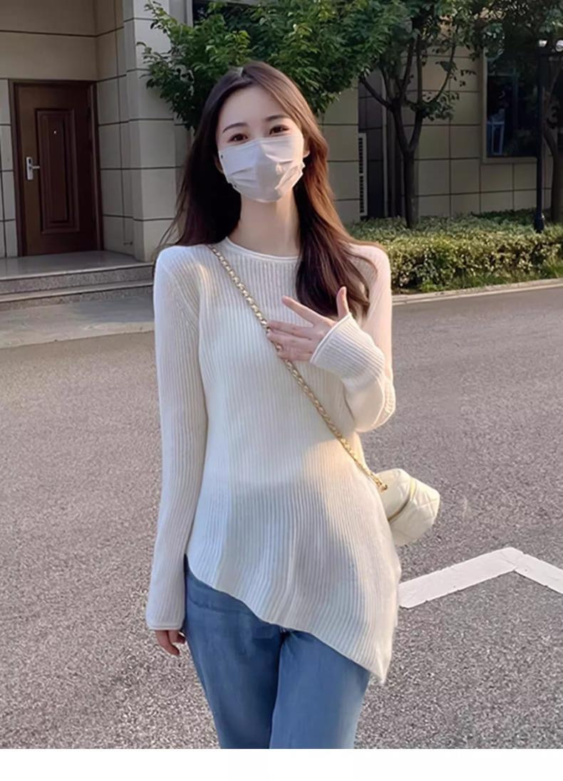 This year's popular trend is beautiful thin sweaters, gentle soft sticky knitted base shirts, long sleeved tops for_voghion.com