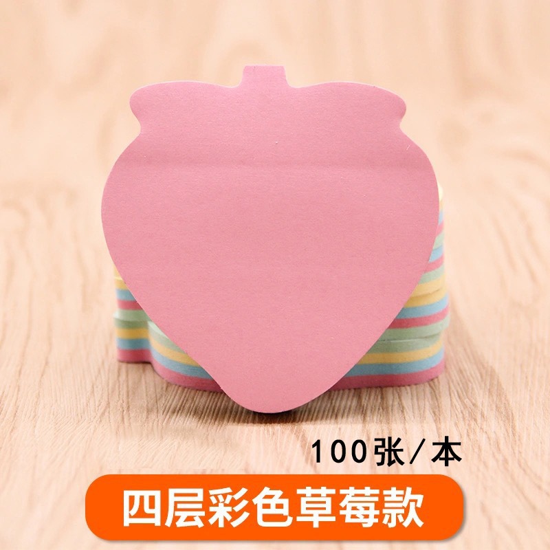 Post-it colorido personalizado estudiantes creativos rasgable índice pegatinas papel de notas suministros de papelería amor libro de notas de forma extraña