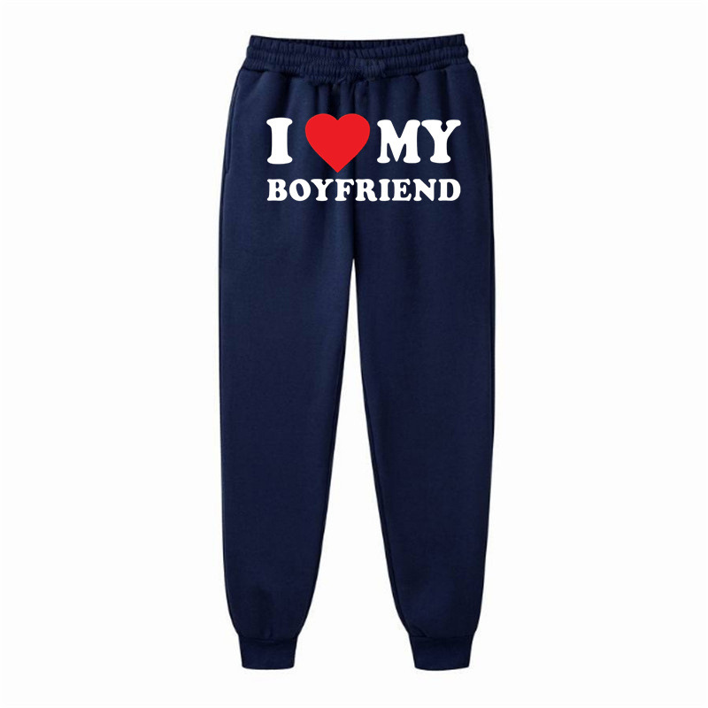 네이비 블루 백 프린트