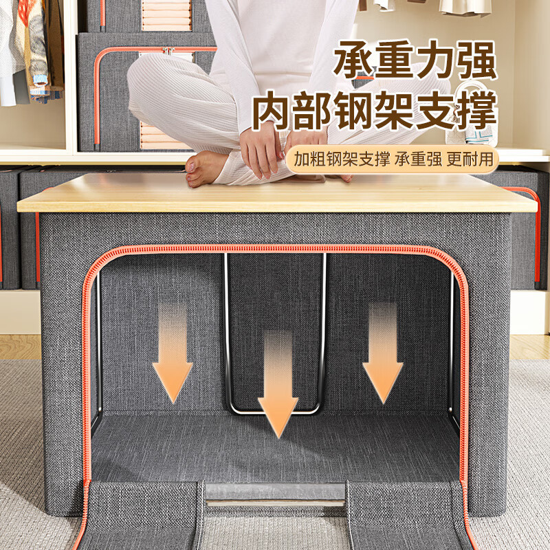 衣服收纳箱大号衣柜分层收纳神器布艺可视窗折叠衣物储物整理箱|undefined