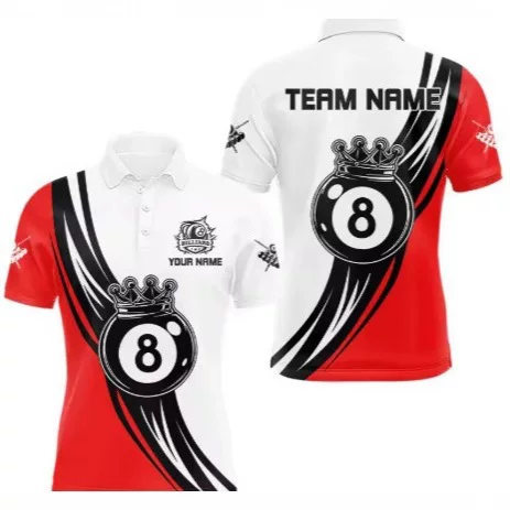 Summer New Billiards 3D Printed Men's Polo Shirt Casual Sports Short Sleeve Loose Breathable Lapel Top
