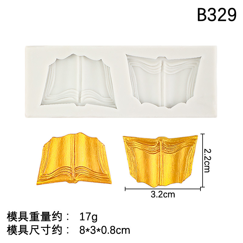 Temporada de graduación Molde de silicona Gorra de doctorado Medalla de medalla Molde de rollo de libro Decoración de pastel de bricolaje de chocolate con goteo