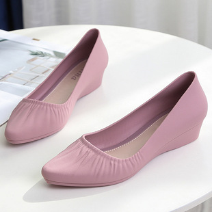 Fashion Sandals Women's Summer Mesh Infrared Wear Mid-Heel Baotou Wedge Heel Thick Heel High Heel Shoes Mother Shallow Mouth Non-slip Waterproof