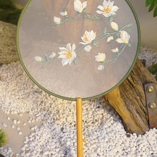 苏州非遗苏绣团扇双面刺绣古风汉服舞蹈宫扇儿童跳舞走秀扇子